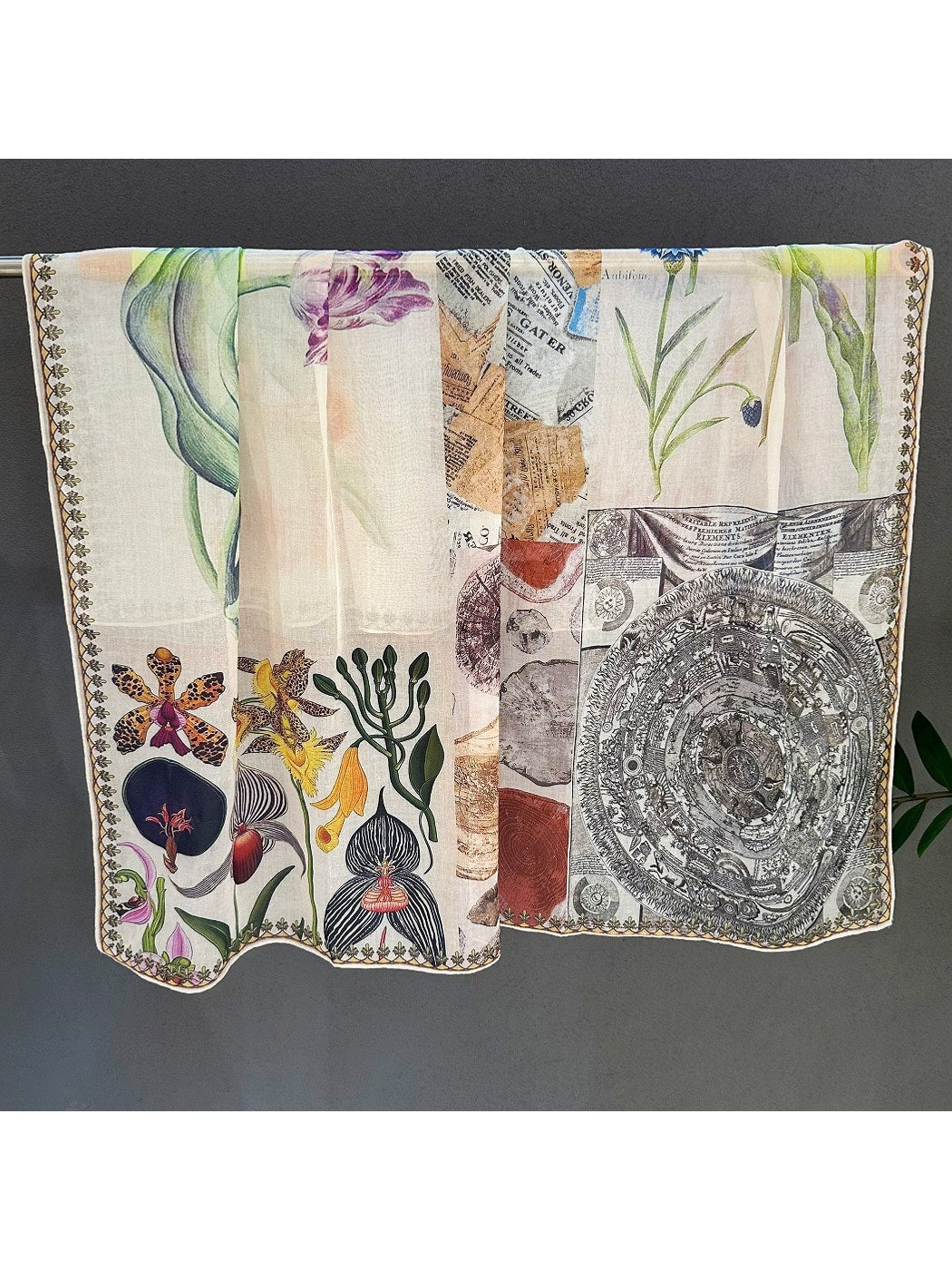 Scarvii - Vintage Botanical Collage Print Square Scarf