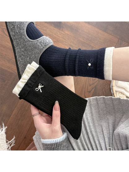 Rufia - Ribbed Bow Detail Socks