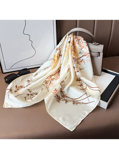 Scarvii Elegant Floral Square Scarf