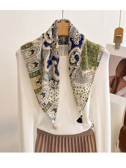 Scarvii Retro Print Workwear Neck Square Scarf product image
