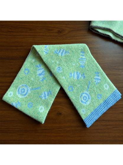 Scarvii - Multicolor Fuzzy Textured  Narrow Scarf