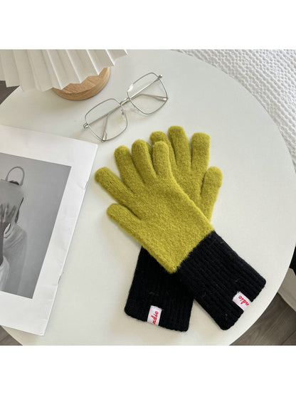 Gloving - Color Block Plush Finish Women's Winter Gloves