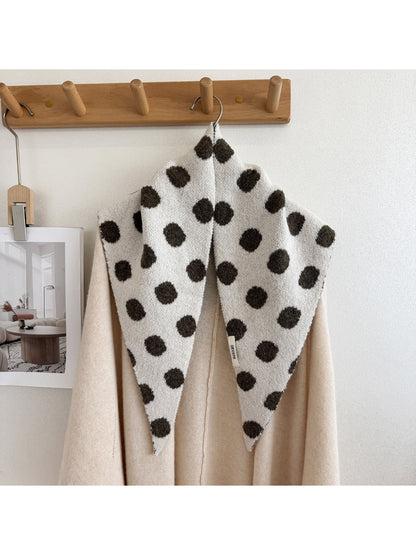Scarvii - Fuzzy Polka Dot Triangle Scarf