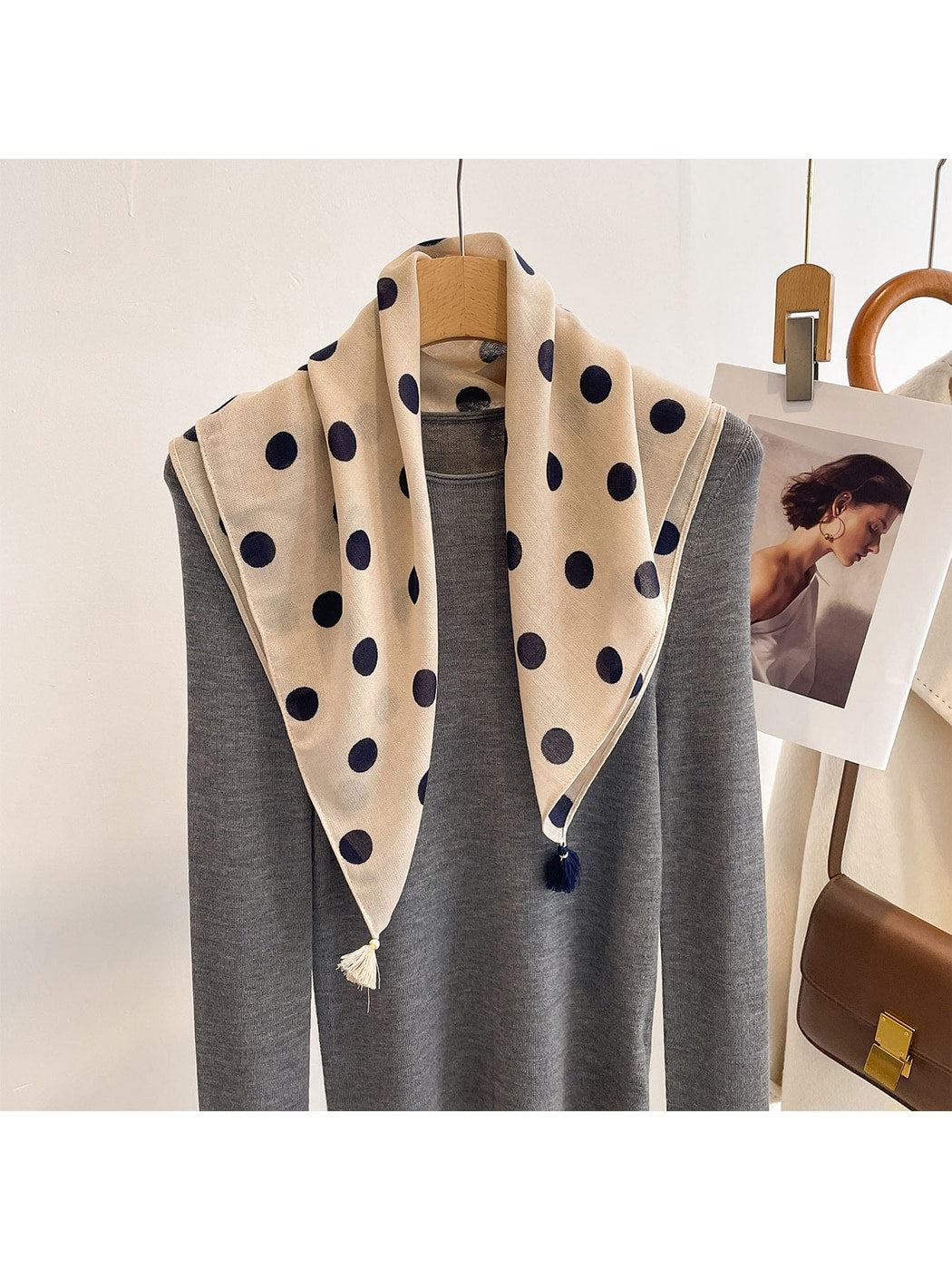 Scarvii - Playful Dot Print Styling Square Scarf