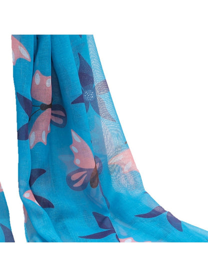 Scarvii - Blue Butterfly Print Women’s Scarf