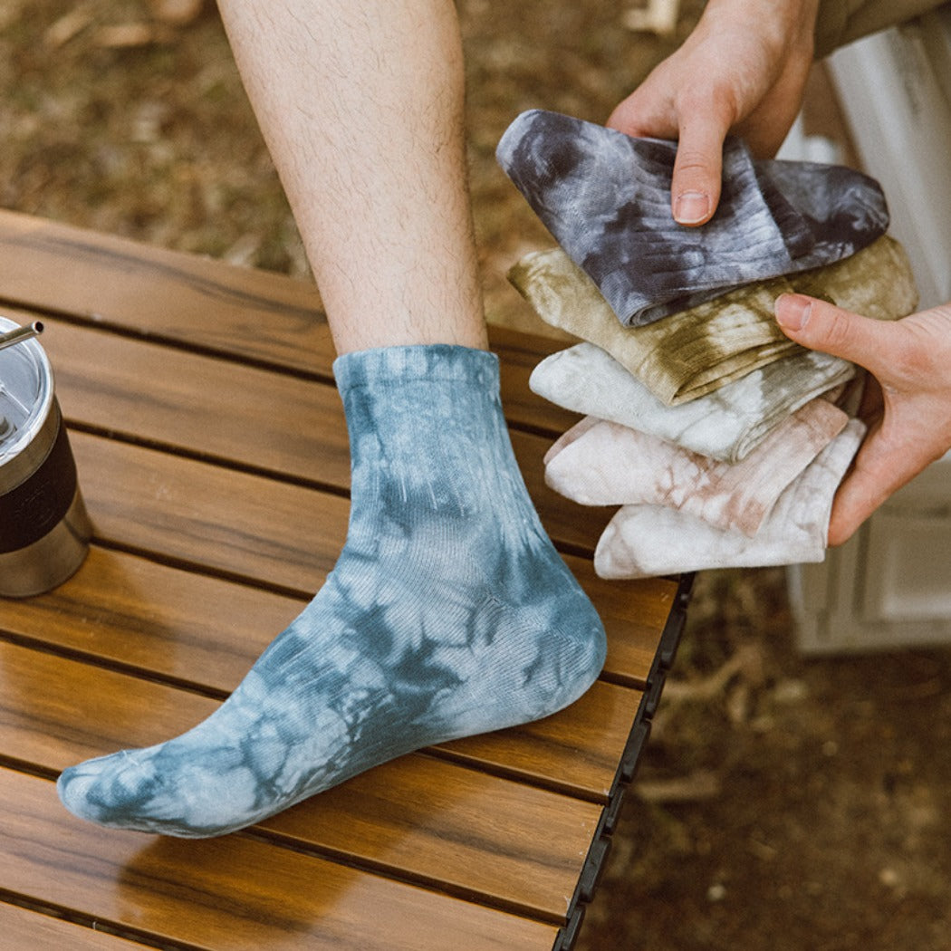Rufia - Unisex Tie-Dye Mid-Calf Socks - Trendy & Comfort