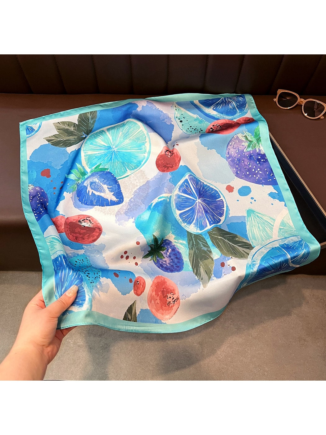 Scarvii - Simple Fruit Pattern Fashion Square Scarf