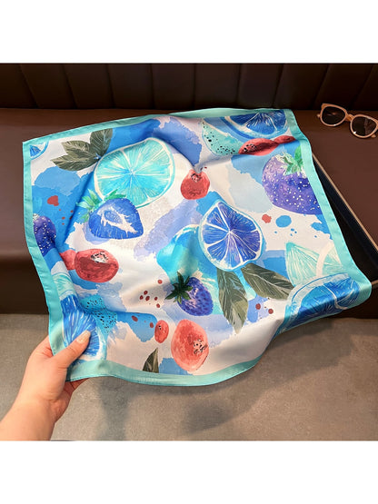 Scarvii - Simple Fruit Pattern Fashion Square Scarf