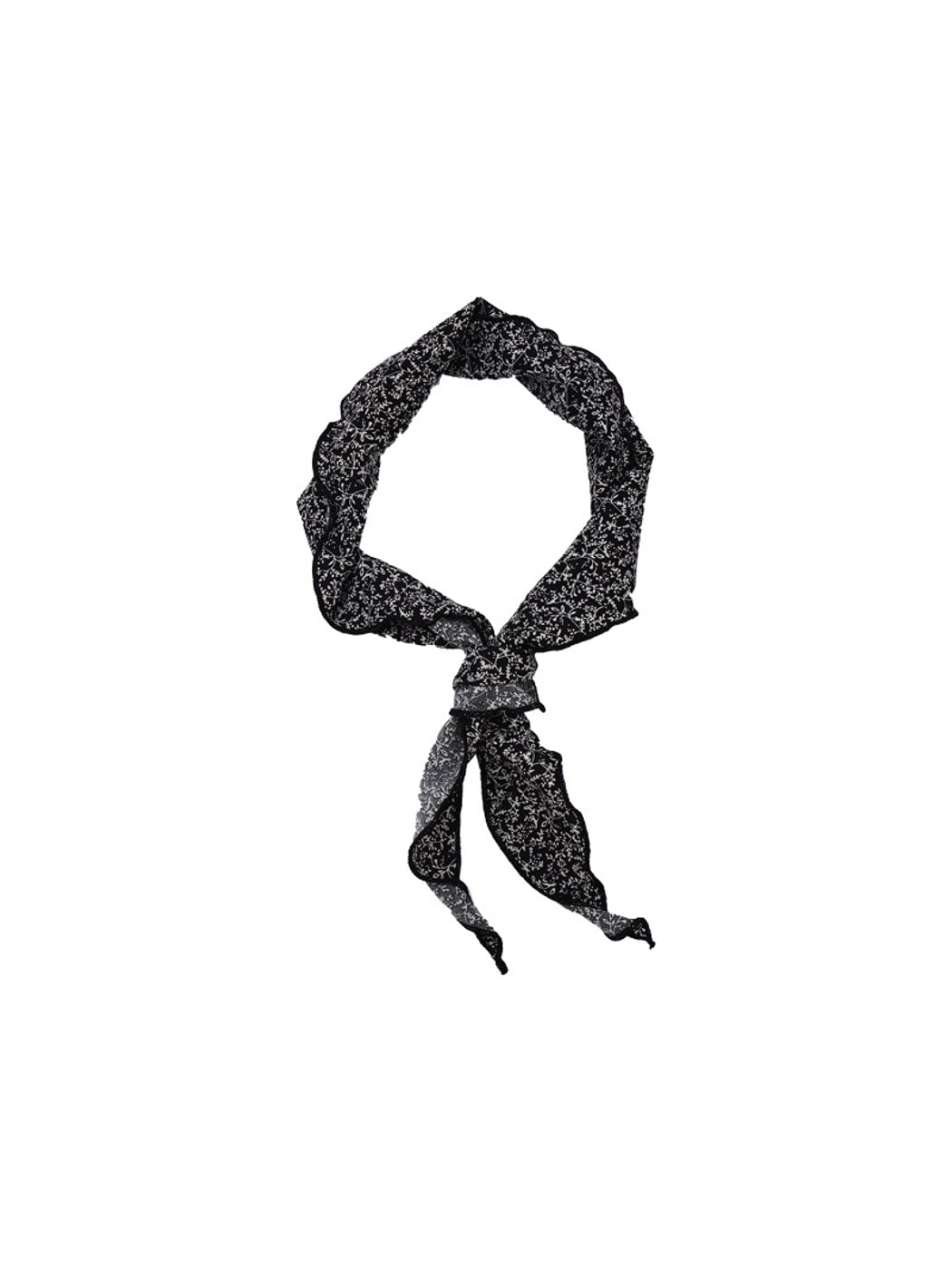 Scarvii - Print Scalloped Edge Triangle Bandana