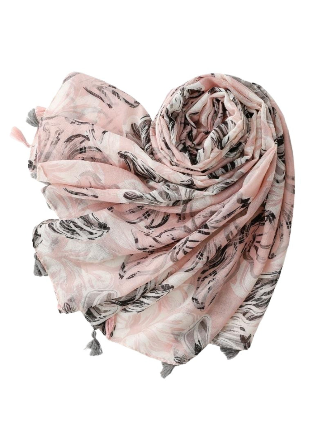 Folded Scarvii botanical flower wrap scarf emphasizing vibrant botanical flower patterns and edges