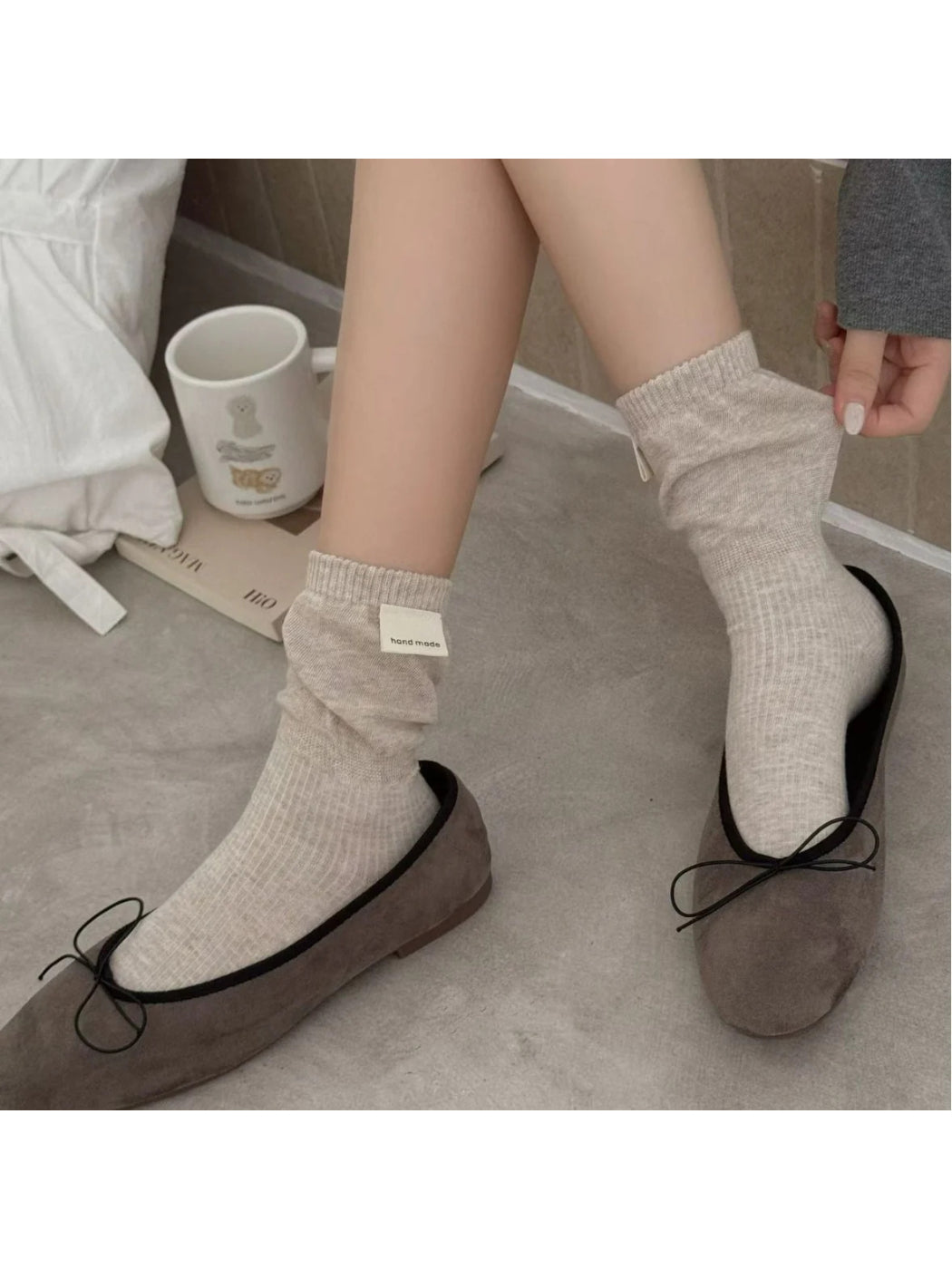 Rufia - Solid Ribbed Crew Socks