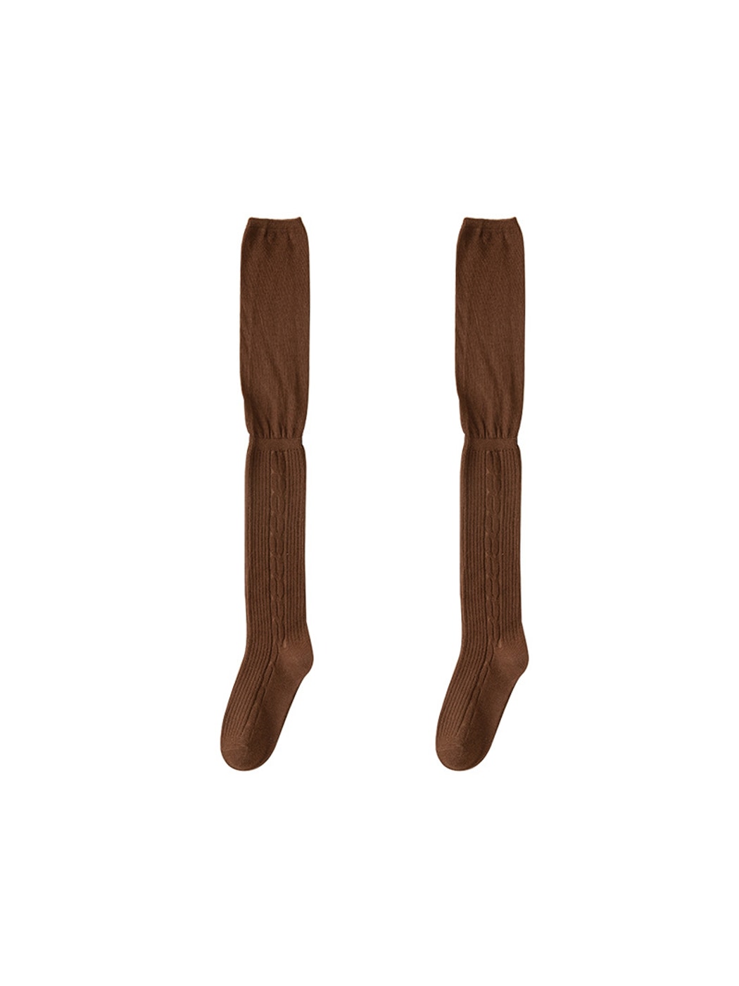 Rufia - Solid Color Textured Knee-High Socks