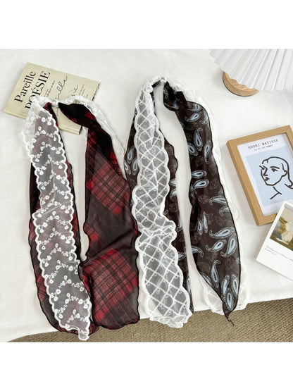 Scarvii - Fashion Lace Patchwork Long Narrow Scarf