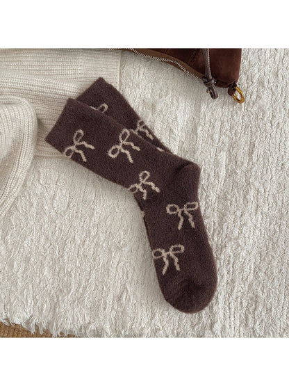 Rufia - Thick Everyday Bow Motif Crew Socks