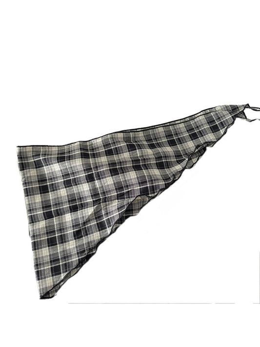 Scarvii - Plaid Pattern Triangle Scarf