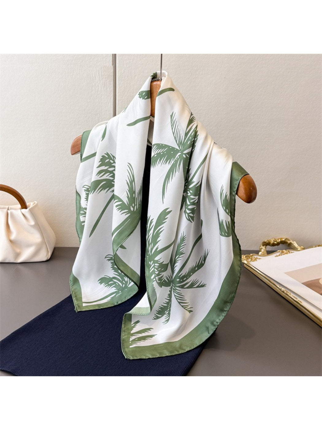 Scarvii Coastal Palm Pattern Square Scarf
