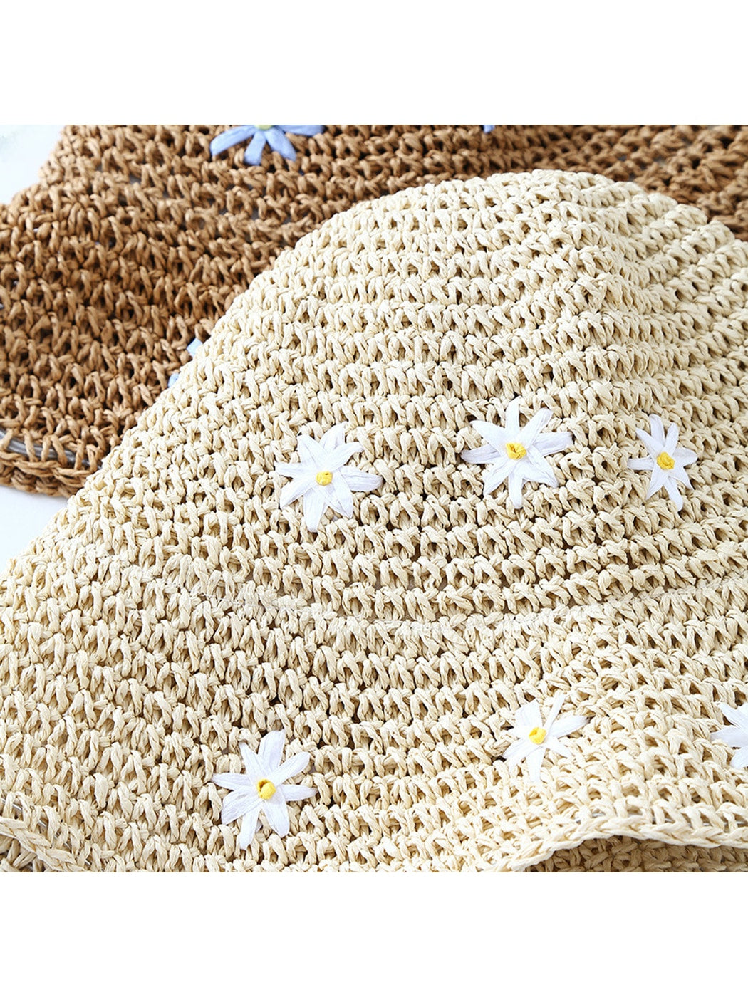 Haila - Floral Embroidered Wide Brim Women's Sun Hat