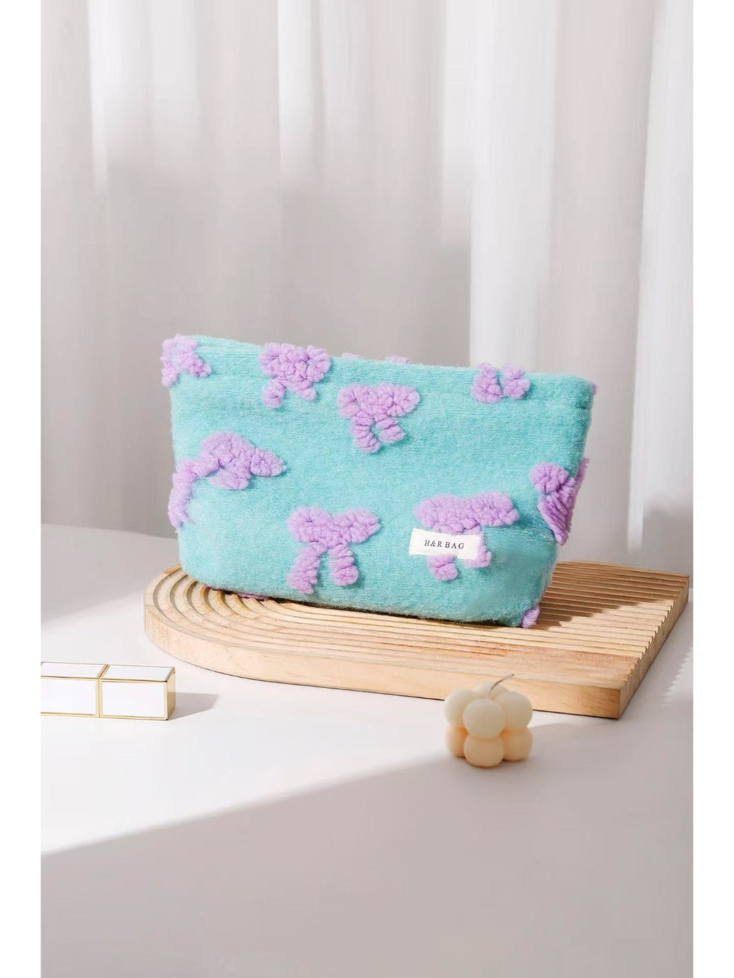 Cosbai - Teddy Bow Cosmetic Bag