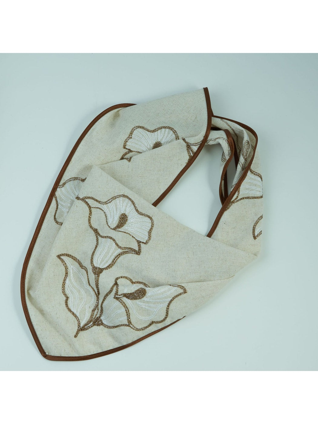 Scarvii Minimal Floral Embroidered Bandana Scarf product image