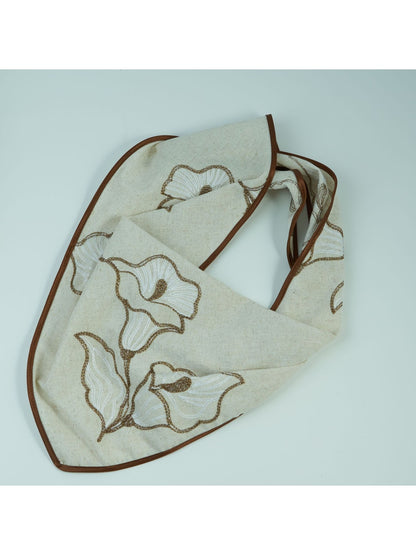 Scarvii Minimal Floral Embroidered Bandana Scarf product image