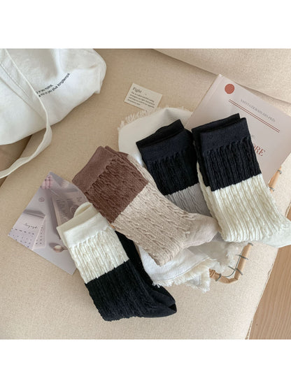 Rufia - Color Block Textured Crew Socks