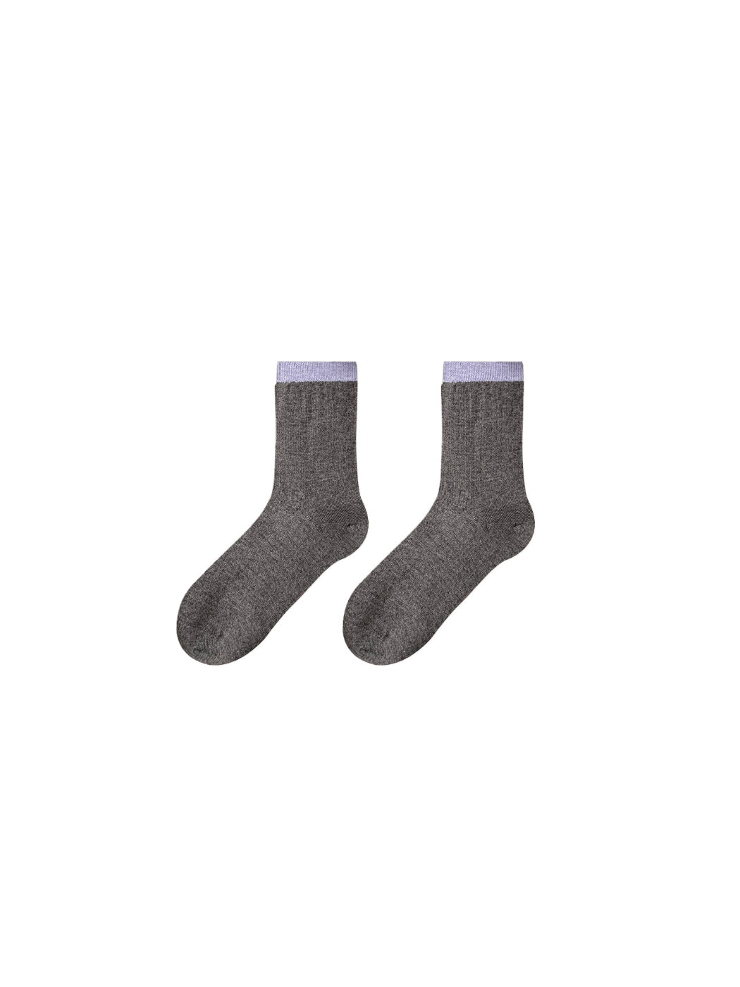 Rufia - Fuzzy Ribbed Cuff Crew-Length Socks