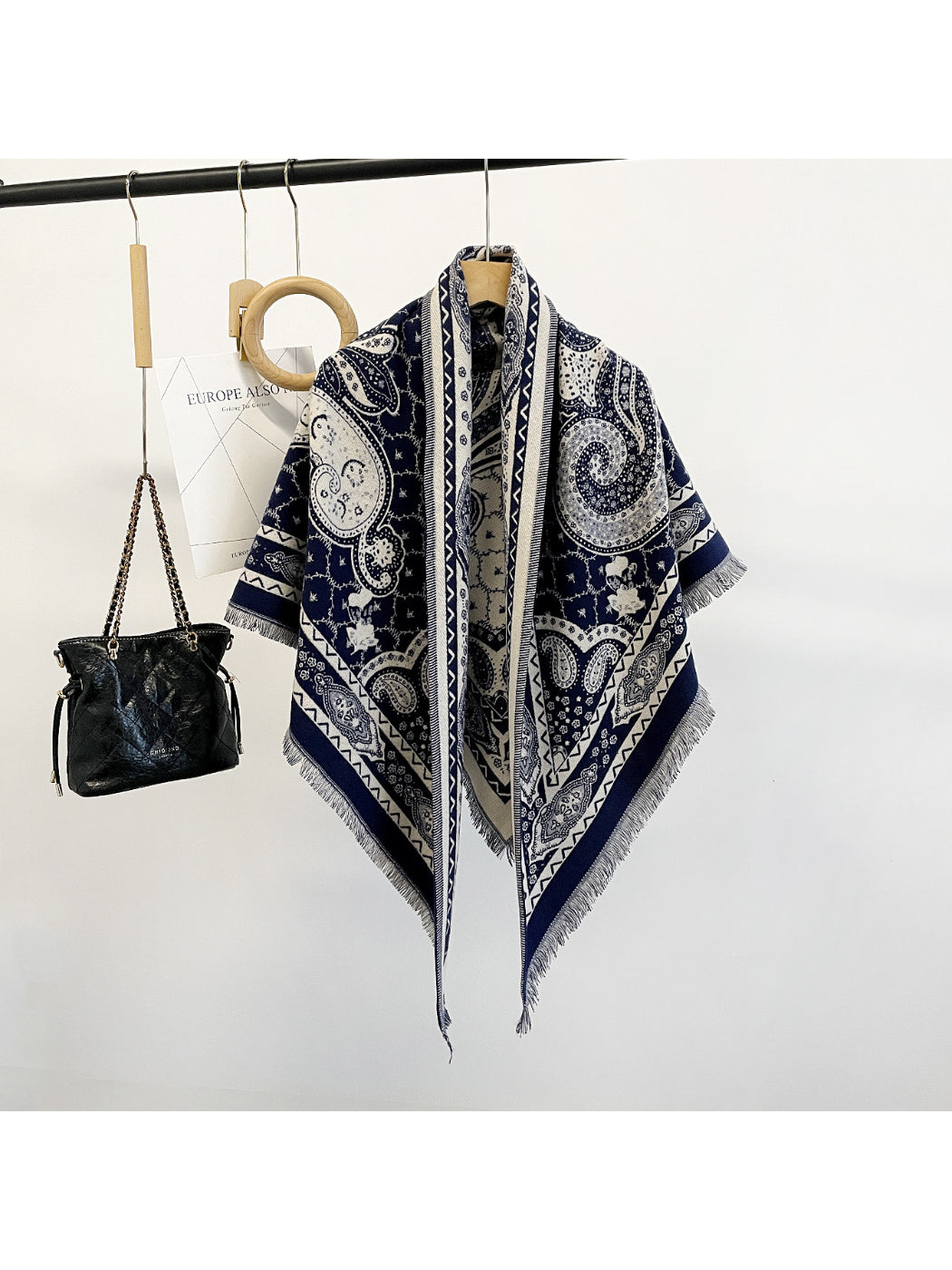 Scarvii - Paisley Fringe Triangle Scarf