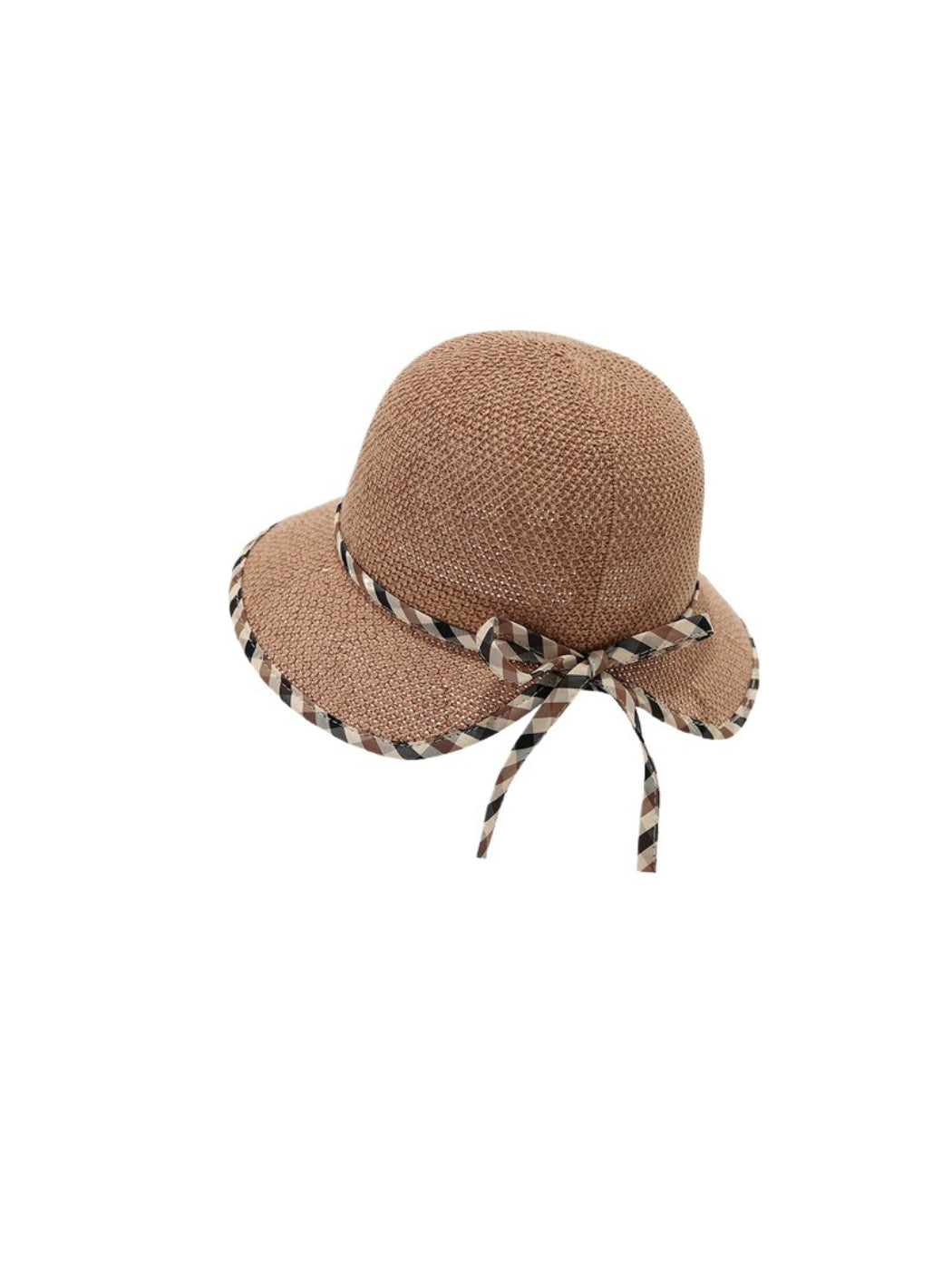 Haila bow detail woven cloche hat shown on a mannequin head