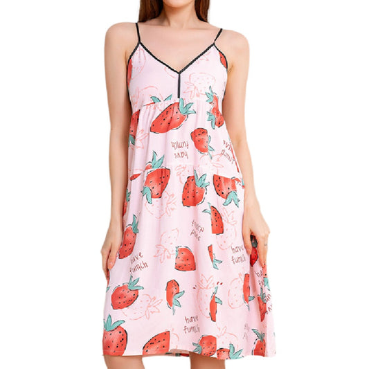 Yojams - Pink Strawberry Sleep Dress Loungewear