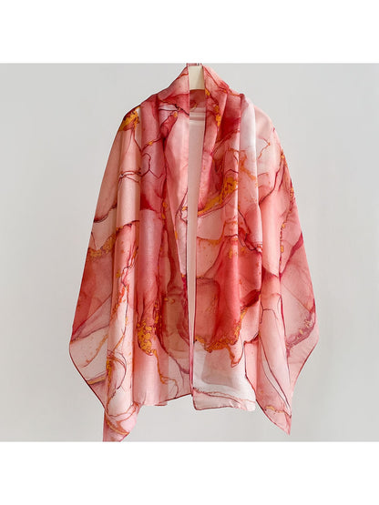 Scarvii - Abstract Wave Print Summer Wrap Scarf