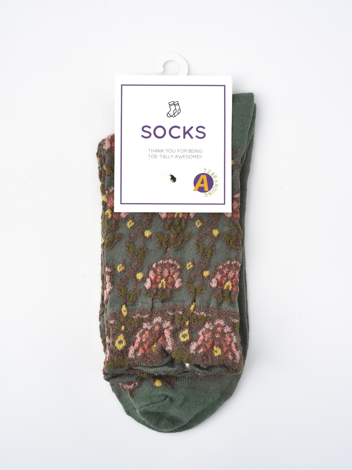 Rufia Embossed Vintage Floral Mid-Calf Socks for casual outfit styling