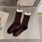 Rufia - Colorblock Rolled Cuff Mid-Calf Socks