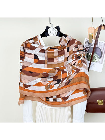 Scarvii - Lightweight Geometric Print Shawl
