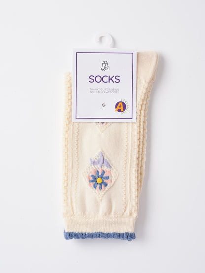 Rufia - Blossom Beauty 3D Floral Embellished Socks