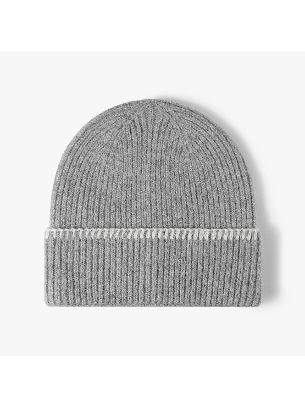 Haila - Contrast-Stitch Cuffed Knit Beanie