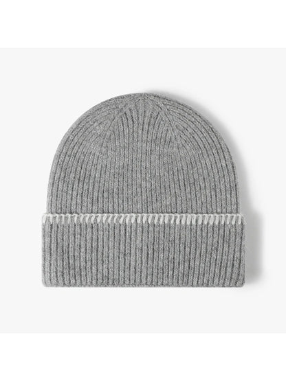 Haila - Contrast-Stitch Cuffed Knit Beanie