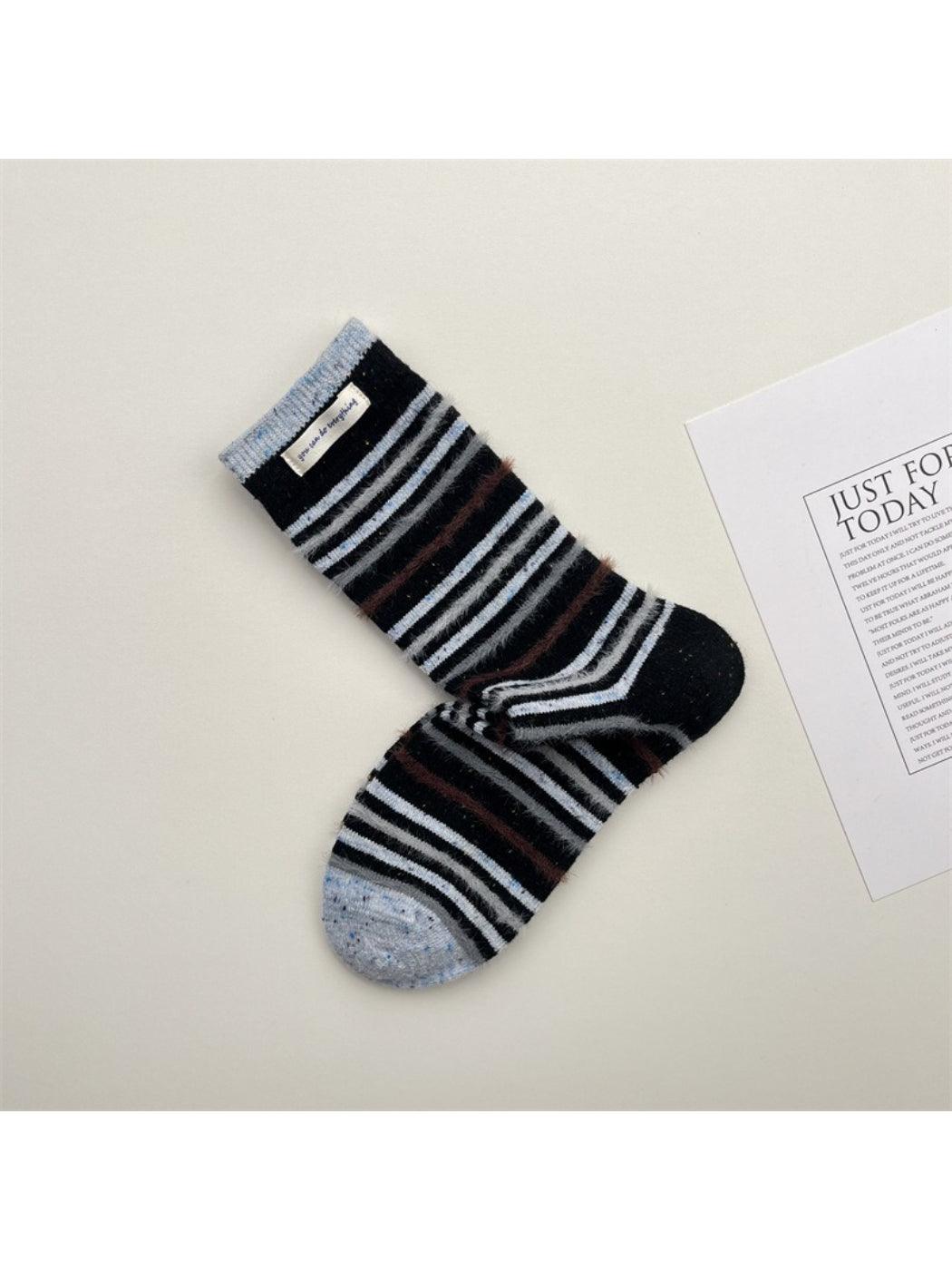 Rufia - Soft Look Retro Stripe Casual Crew Socks product image 4