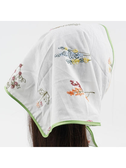 Scarvii - Wildflower Embroidered Tie Triangle Headscarf