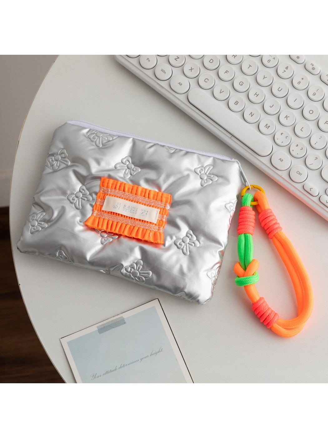 Cosbai - Y2K Style Colorblock Quilting Zip Pouch