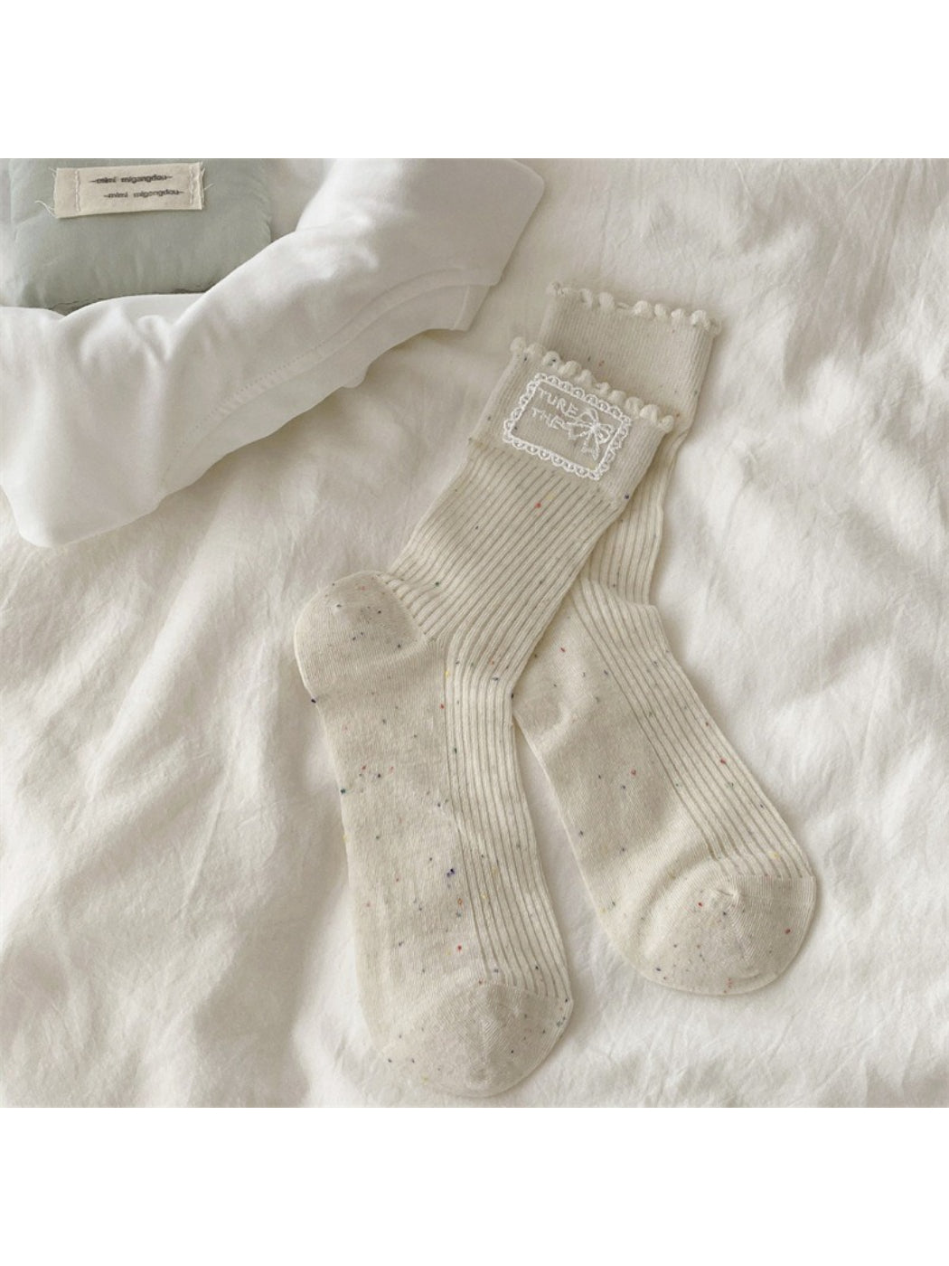 Rufia - Soft Speckled Ribbed Crew Socks