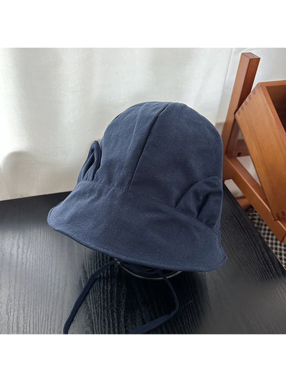 Haila - Solid Color Cat Ear Short Brim Bucket Hat