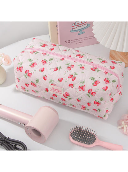 Cosbai - Quilted Strawberry Travel Pouch