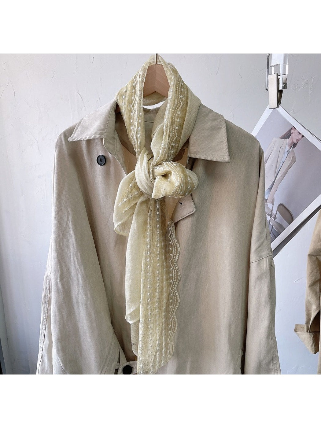 Scarvii - Textured Embroidery Long Fashion Scarf