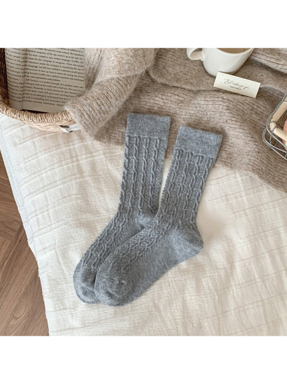 Rufia - Cable Knit Mid-Calf Socks
