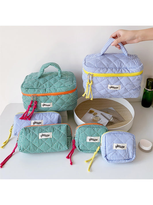 Cosbai Checkered Zipper Makeup Organizer Bag product image