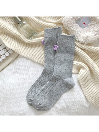 Rufia - Speckled Heart Accent Crew Socks