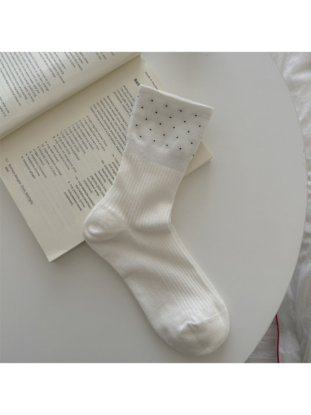 Rufia - Colorblock Style Cute Pattern Crew Socks