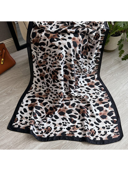 Scarvii - Leopard Border Print Scarf