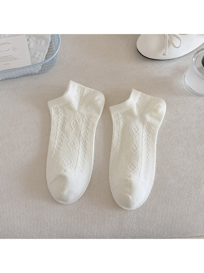 Rufia - Elegant White Women's No-Show Socks