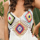 Mixed Color Hand-Crocheted Patchwork Camisole Dress